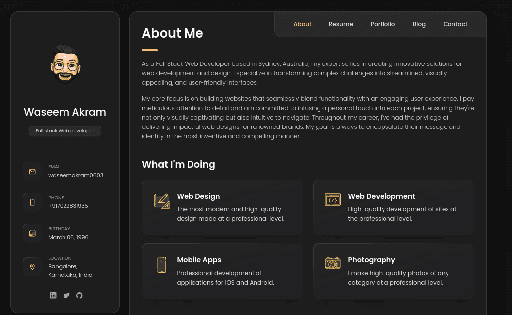 HTML CSS JavaScript Portfolio